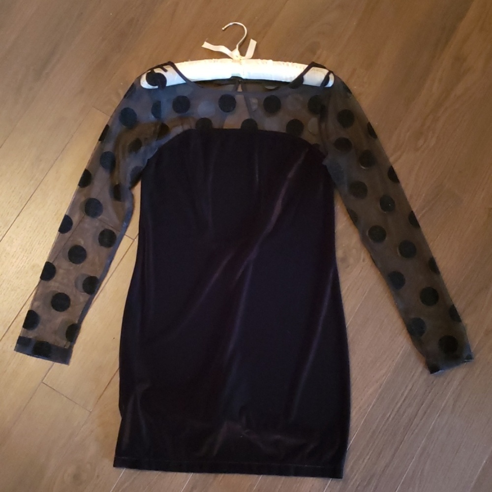 BCBGeneration black mesh sleeve cocktail dress
